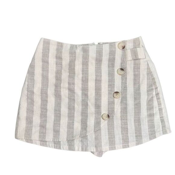 MAJORELLE Vivian Skort‎ in Beige Stripe Women’s Size Small Linen - Picture 2 of 7